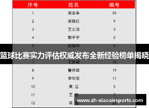 篮球比赛实力评估权威发布全新经验榜单揭晓